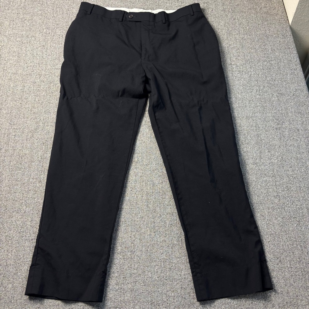 Lauren Ralph Lauren‎ Dress Pants Mens 38x29 Black 100% Wool Trousers